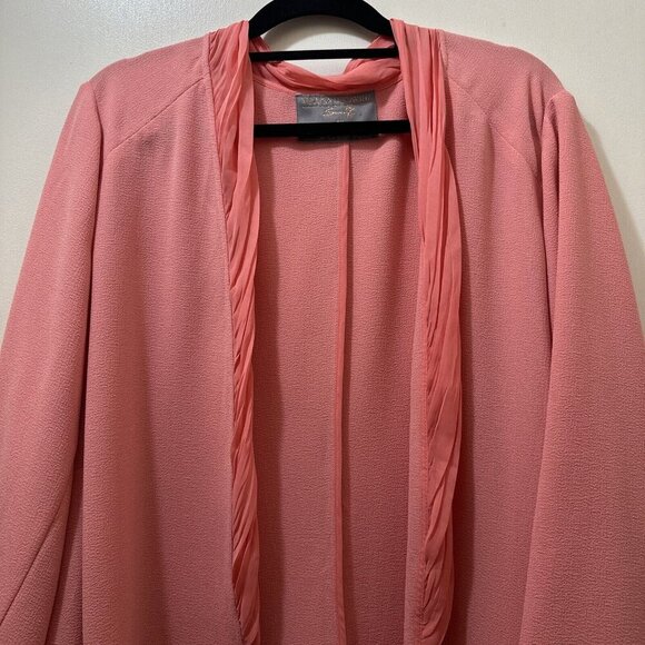 2/$30 Melissa McCarthy Seven 7 Open Front Blazer Jacket 3X Coral Pink Office - Picture 6 of 11